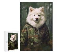 1000 PCS Puzzle for Adults Samoyed Camo Jacket Adult Jigsaw Puzzle Relaxing Games Birthday Present Unique Birthday And Xmas Gifts 1000 PCS