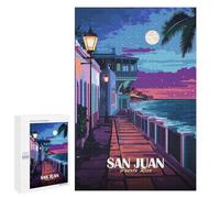 1000 PCS Puzzle For Adults San Juan, Puerto Rico Nightscape Jigsaws for Adults Relax Games Pattern Assembly Deal As Gifts for The Whole Family 1000 PCS