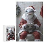 1000 PCS Puzzle For Adults Shark Santa on Toilet Animal Jigsaw for Adults Relax Games Staycation Kill Time Deal As Gifts for The Whole Family 1000 PCS