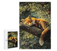 1000 PCS Puzzle for Adults Sleeping Fox on A Tree Branch Puzzle For Teenagers Improve Memory Every Piece Is Unique - Learning Educational Toys 1000 PCS