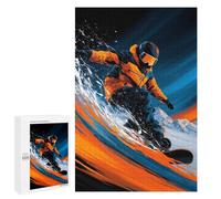 1000 PCS Puzzle For Adults Snowboarding Adventure in Orange Puzzle For Teenagers Analysis And Logic Help The Brain Exercise Deal As Gifts for The Whole Family 1000 PCS