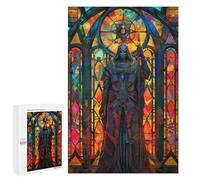 1000 PCS Puzzle For Adults Stained Glass Sentinel Jigsaw for Adults Relax Games Staycation Kill Time Deal As Gifts for The Whole Family 1000 PCS