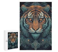 1000 PCS Puzzle for Adults Steampunk Tiger Portrait-3 Adult Jigsaw Puzzle Brain Teaser Game But Fun And Humorous Fun at Home Activities, 1000 PCS