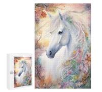1000 PCS Puzzle for Adults Stunning White Horse Puzzle For Teenagers Improve Memory Every Piece Is Unique - Learning Educational Toys 1000 PCS