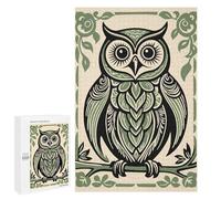 1000 PCS Puzzle for Adults Stylized Owl Illustration with Floral Frame Puzzle For Teenagers Improve Memory Every Piece Is Unique - Learning Educational Toys 1000 PCS