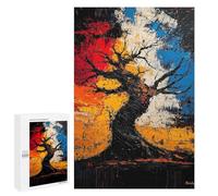 1000 PCS Puzzle For Adults Twisted Resilience - Expressionist Abstract Tree Art Jigsaws for Adults Relax Games Pattern Assembly Deal As Gifts for The Whole Family 1000 PCS