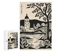 1000 PCS Puzzle for Adults Valencia, Spain Black And Beige Illustration Puzzle For Teenagerss Improve Memory Fun Activities at Home Stress Reduction Gifts 1000 PCS