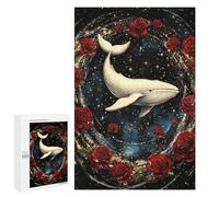 1000 PCS Puzzle For Adults Whale Roses Galaxy Art Print-2 Puzzle For Teenagers Analysis And Logic Help The Brain Exercise Deal As Gifts for The Whole Family 1000 PCS