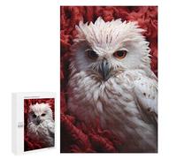 1000 PCS Puzzle For Adults White Owl in Flowers Jigsaw for Adults Relax Games Staycation Kill Time Deal As Gifts for The Whole Family 1000 PCS