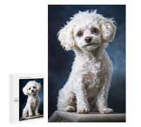 1000 PCS Puzzle For Adults White Poodle Portrait Jigsaw for Adults Relax Games Staycation Kill Time Deal As Gifts for The Whole Family 1000 PCS