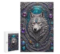 1000 PCS Puzzle For Adults Wolf Gem Portrait Jigsaw for Adults Relax Games Staycation Kill Time Deal As Gifts for The Whole Family 1000 PCS