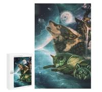 1000 PCS Puzzle for Adults Wolves Under The Moonlit Sky Adult Jigsaw Puzzle Brain Teaser Game But Fun And Humorous Fun at Home Activities, 1000 PCS