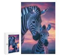 1000 PCS Puzzle For Adults Zebra Family Sunset Jigsaw for Adults Relax Games Staycation Kill Time Deal As Gifts for The Whole Family 1000 PCS