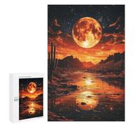 1000 PCS Puzzle For Teenagers Desert Moonlit Reflections Adult Jigsaw Puzzles Difficult Hard Challenging To Complete Challenging Family Fun Game 1000 PCS