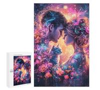 1000 PCS Puzzle For Teenagers Fantasy Lovers with Cat -1 Adult Jigsaw Puzzles Difficult Hard Challenging To Complete Challenging Family Fun Game 1000 PCS