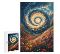 1000 PCS Puzzle For Teenagers Floral Spiral Sky -2 Adult Jigsaw Puzzles Stress Reliever Challenging To Complete Birthday And Unique Gifts 1000 PCS