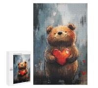 1000 PCS Puzzle For Teenagers Love Bear with Heart Adult Jigsaw Puzzles Stress Reliever Challenging To Complete Birthday And Unique Gifts 1000 PCS