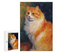 1000 PCS Puzzle For Teenagers Orange Tabby Cat Painting -3 Adult Jigsaw Puzzles Stress Reliever Challenging To Complete Birthday And Unique Gifts 1000 PCS
