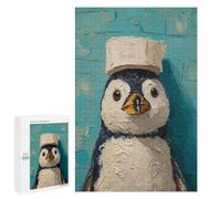 1000 PCS Puzzle For Teenagers Penguin with Sailor Hat Adult Jigsaw Puzzles Stress Reliever Challenging To Complete Birthday And Unique Gifts 1000 PCS