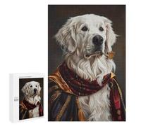 1000 PCS Puzzle For Teenagers Royal Golden Retriever Portrait Adult Jigsaw Puzzles Stress Reliever Challenging To Complete Birthday And Unique Gifts 1000 PCS