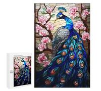 1000 PCS Puzzle For Teenagers Stained Glass Peacock Artwork-5 Adult Jigsaw Puzzles Difficult Hard Challenging To Complete Challenging Family Fun Game 1000 PCS