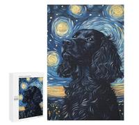 1000 PCS Puzzle For Teenagers Starry Night Cocker Spaniel Art Print-6 Adult Jigsaw Puzzles Stress Reliever Challenging To Complete Birthday And Unique Gifts 1000 PCS