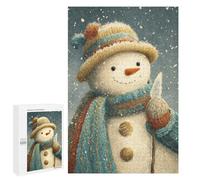 1000 PCS Puzzle For Teenagers Winter Snowman Painting Adult Jigsaw Puzzles Difficult Hard Challenging To Complete Challenging Family Fun Game 1000 PCS