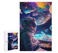 1000 PCS Puzzle For Teenagerss Astronaut's Cosmic Palette Adult Jigsaw Puzzle Toy Wall Decor Hand Speed Race Unique Gifts for Birthday And Christmas 1000 PCS