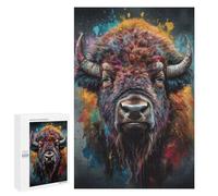 1000 PCS Puzzle For Teenagerss Bison Painting Puzzles for Adults Hands-on Game Pattern Assembly Unique Gifts for Birthday And Christmas 1000 PCS