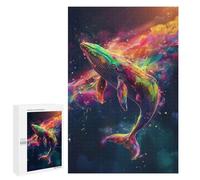 1000 PCS Puzzle For Teenagerss Cosmic Humpback Whales Puzzles for Adults DIY Toys But Fun And Humorous Unique Gifts for Birthday And Christmas 1000 PCS