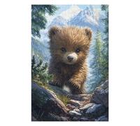 1000 PCS Puzzle For Teenagerss Cute Bear Cub in Mountains Jigsaw for Adults Brain Teaser Game Analysis And Logic Difficult And Challenge 1000 PCS