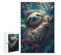 1000 PCS Puzzle For Teenagerss Cute Sloth Tropical Forest Puzzles for Adults DIY Toys But Fun And Humorous Unique Gifts for Birthday And Christmas 1000 PCS
