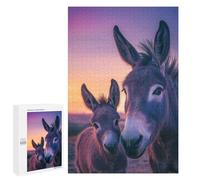 1000 PCS Puzzle For Teenagerss Donkey Duo at Sunset Puzzles for Adults Hands-on Game Pattern Assembly Unique Gifts for Birthday And Christmas 1000 PCS