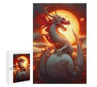 1000 PCS Puzzle For Teenagerss Dragon's Sunset Majesty Adult Jigsaw Puzzle Toy Wall Decor Hand Speed Race Unique Gifts for Birthday And Christmas 1000 PCS