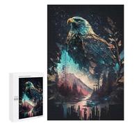 1000 PCS Puzzle For Teenagerss Eagle Double Exposure Adult Jigsaw Puzzle Toy Wall Decor Hand Speed Race Unique Gifts for Birthday And Christmas 1000 PCS