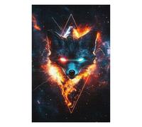 1000 PCS Puzzle For Teenagerss Fiery Galactic Fox Jigsaw for Adults Brain Teaser Game Analysis And Logic Difficult And Challenge 1000 PCS