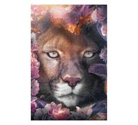 1000 PCS Puzzle For Teenagerss Floral Cougar Jigsaw for Adults Brain Teaser Game Analysis And Logic Difficult And Challenge 1000 PCS