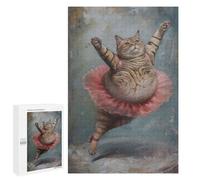 1000 PCS Puzzle For Teenagerss Hilarious Fat Ballet Cat Puzzles for Adults Hands-on Game Pattern Assembly Unique Gifts for Birthday And Christmas 1000 PCS