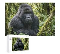 1000 PCS Puzzle for Teenagerss Majestic Gorilla in Lush Green Forest Jigsaws for Adults Anti-Stress Toys Presents for Women Challenging To Complete 1000 PCS