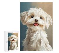 1000 PCS Puzzle For Teenagerss Maltese Puppy Portrait Jigsaw for Adults Relax Games Pattern Assembly Unique Gifts for Birthday And Christmas 1000 PCS