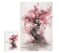 1000 PCS Puzzle For Teenagerss Pink Cherry Tree Jigsaw for Adults Anti-Stress Toys Analysis And Logic Parent-child Interaction 1000 PCS