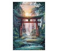 1000 PCS Puzzle For Teenagerss Red Torii Gate Forest Jigsaw for Adults Brain Teaser Game Analysis And Logic Difficult And Challenge 1000 PCS