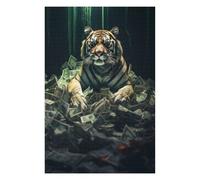 1000 PCS Puzzle For Teenagerss Rich Wealthy Tiger Money Jigsaw for Adults Brain Teaser Game Analysis And Logic Difficult And Challenge 1000 PCS