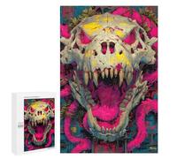 1000 PCS Puzzle For Teenagerss Roar of The Forgotten Beast - Expressionist Fury Skull Puzzles for Adults DIY Toys But Fun And Humorous Unique Gifts for Birthday And Christmas 1000 PCS