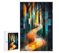 1000 PCS Puzzle For Teenagerss Sunny Path Inspired by August Macke - Geometric Abstract Landscape Art Puzzles for Adults DIY Toys But Fun And Humorous Unique Gifts for Birthday And Christmas 1000 PCS
