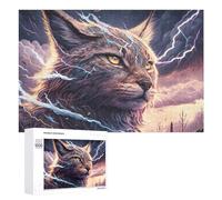 1000 PCS Puzzle For Teenagerss Thundering Lynx Nature's Fury Unleashed Puzzles for Adults Hands-on Game Pattern Assembly Unique Gifts for Birthday And Christmas 1000 PCS