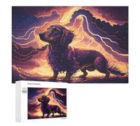 1000 PCS Puzzle For Teenagerss Thunderstorm Dachshund Art Print -1 Puzzles for Adults Hands-on Game Pattern Assembly Unique Gifts for Birthday And Christmas 1000 PCS