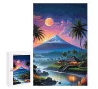 1000 PCS Puzzle For Teenagerss Tropical Island Landscape with Mountain And Moon Puzzles for Adults DIY Toys But Fun And Humorous Unique Gifts for Birthday And Christmas 1000 PCS