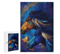 1000 PCS Puzzle For Teenagerss Two Horses Mountain Landscape Jigsaw for Adults Relax Games Pattern Assembly Unique Gifts for Birthday And Christmas 1000 PCS