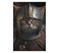 1000 PCS Puzzle For Teenagerss Viking Cat Portrait Jigsaw for Adults Brain Teaser Game Analysis And Logic Difficult And Challenge 1000 PCS